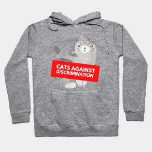 Cats Against Discrimination & Facism (White) Hoodie